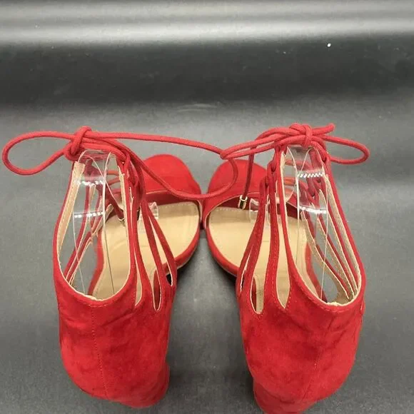Charlotte Russe red Sienna womens strappy heel size 9 party formal cocktail - Picture 5 of 8